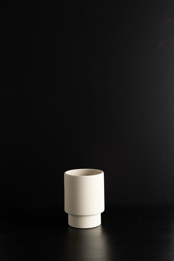 Modern Pedestal Ceramic Container - A