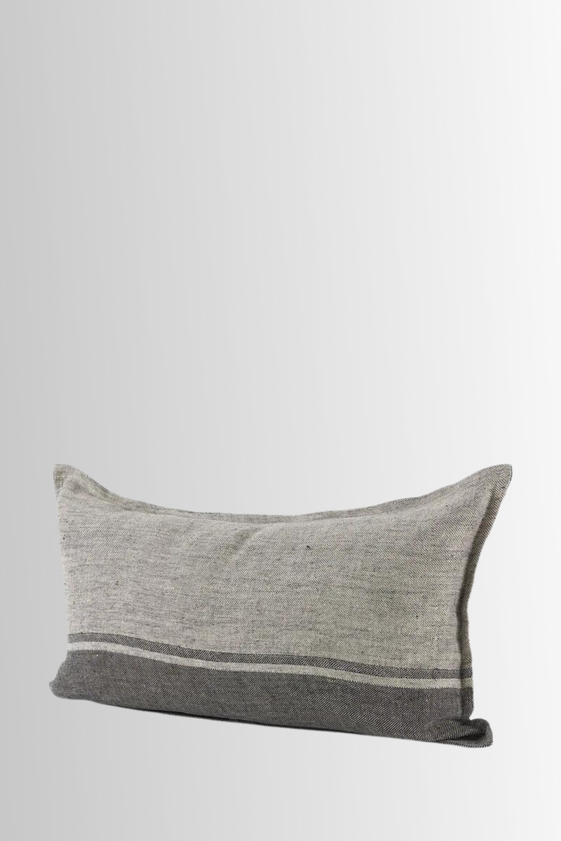 Zadie Light Grey and Dark Grey Fabric - 14" x 26" (Pillow Case Only)