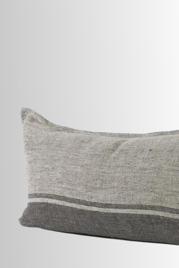 Zadie Light Grey and Dark Grey Fabric - 14" x 26" (Pillow Case Only)