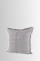 Thais Grey Fabric Fringed - 20" x 20" (Pillow Case Only)