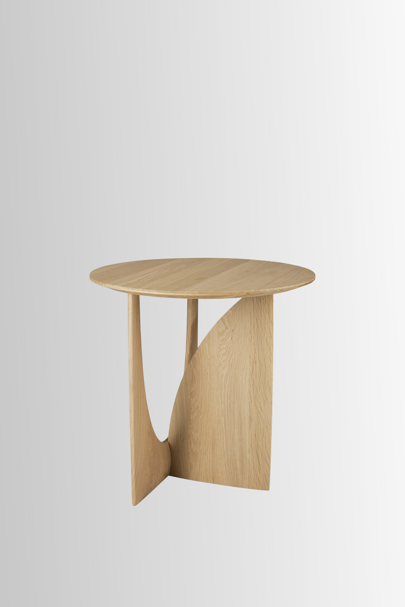 Geometric Oak Side Table