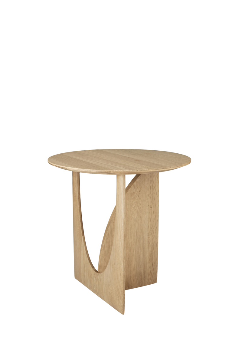 Geometric Oak Side Table