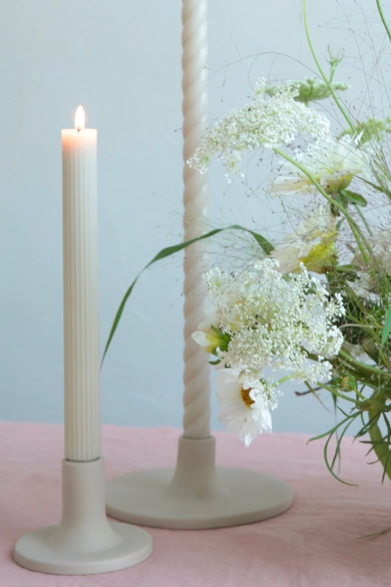 10" Fancy Taper Candles - Parchment