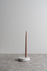 Marble Disk Taper Candle Holder - White Marble