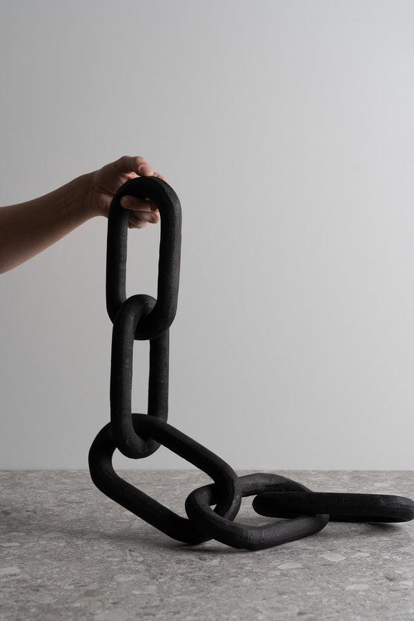 Alix Wood Chain Link - Black