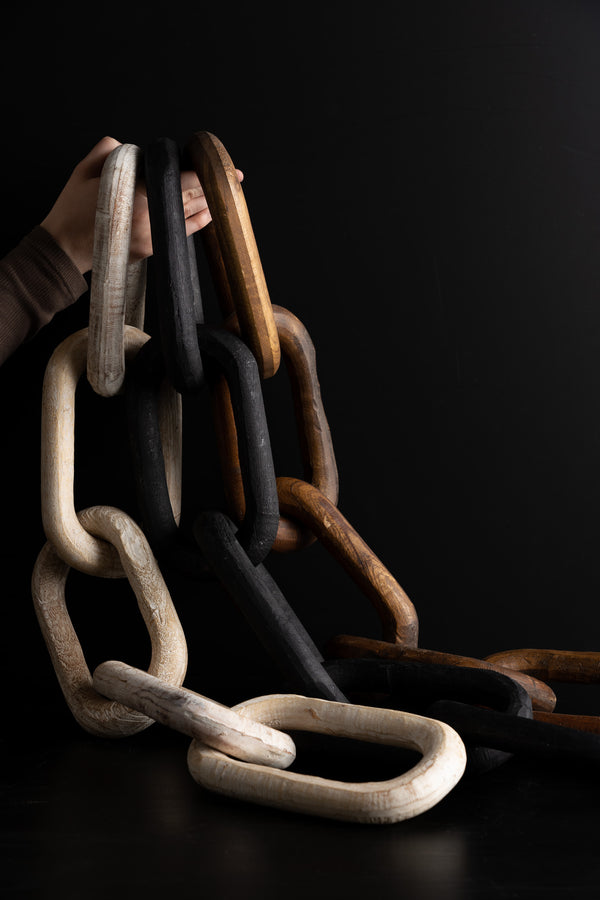 Alix Wood Chain Link - Beige