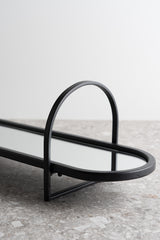 Evianna Mirrored Metal Frame Tray - Black