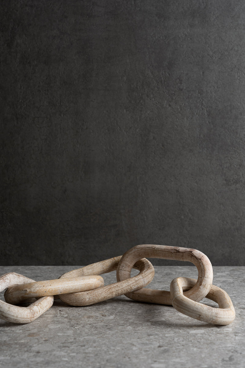 Alix Wood Chain Link - Beige