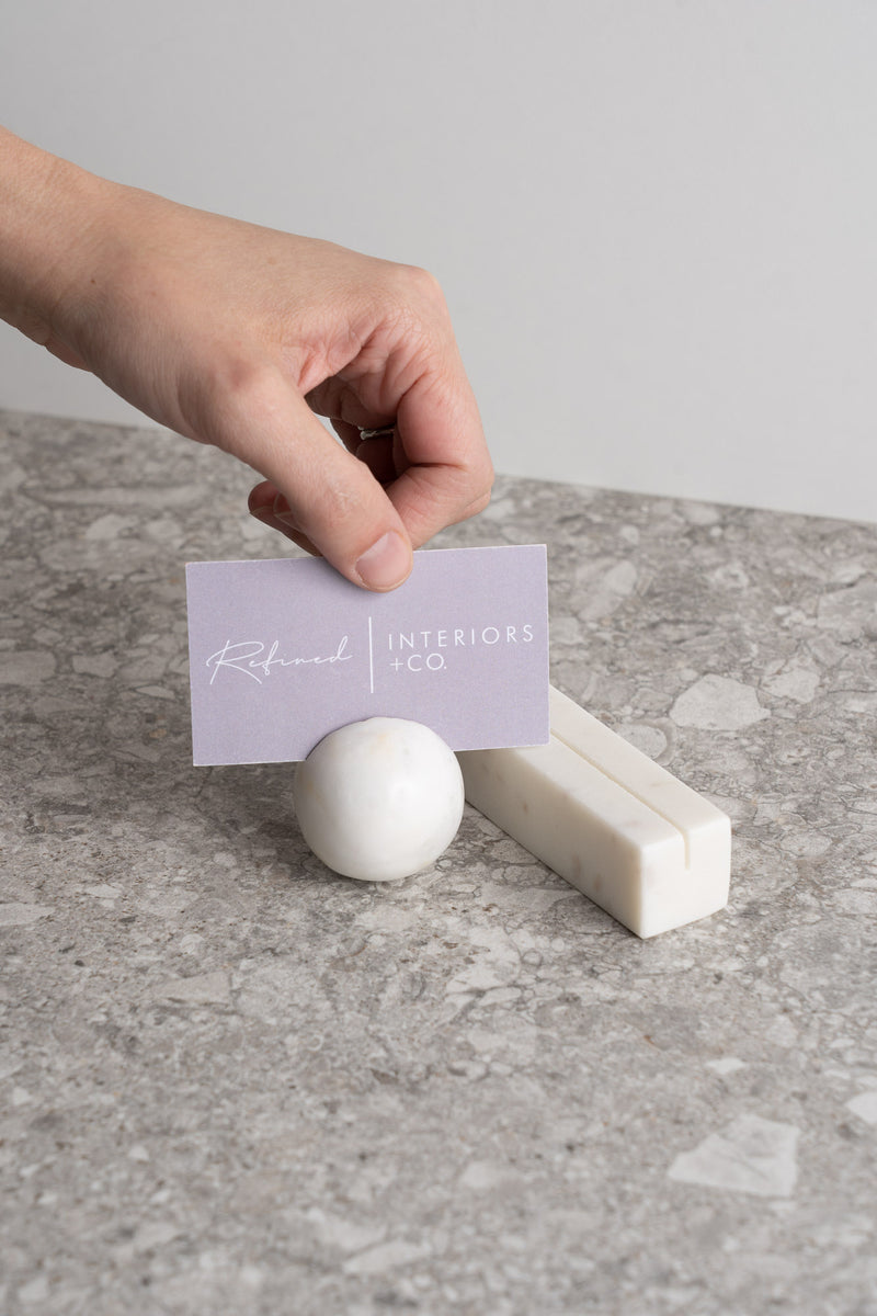 Marble Rectangular Card Holder - White