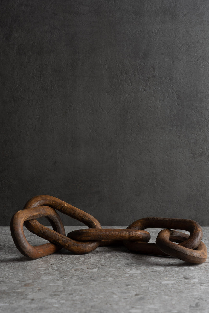 Alix Wood Chain Link  - Brown