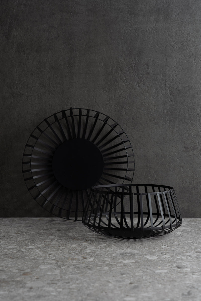 Emilio Metal Set of 2 Bowls - Black
