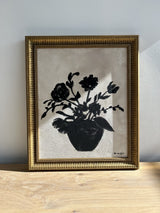 Monochromatic Flowers II with Vintage Gold Framed