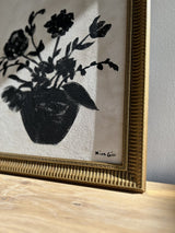 Monochromatic Flowers II with Vintage Gold Framed