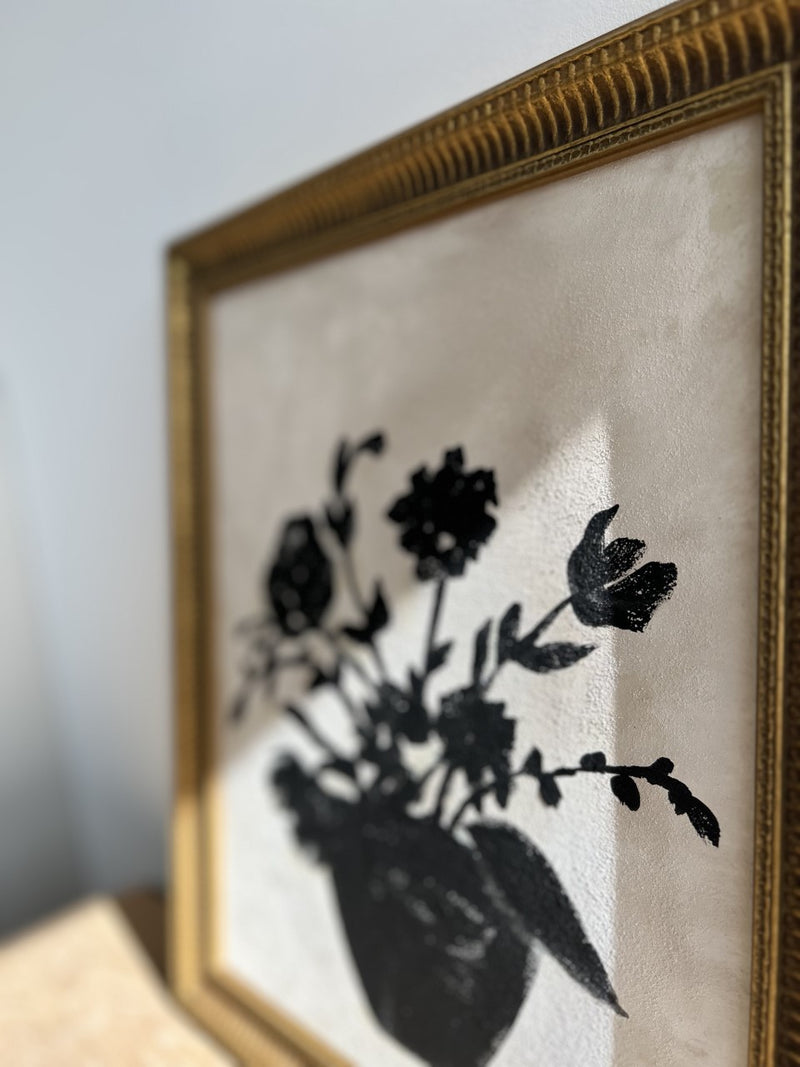 Monochromatic Flowers II with Vintage Gold Framed