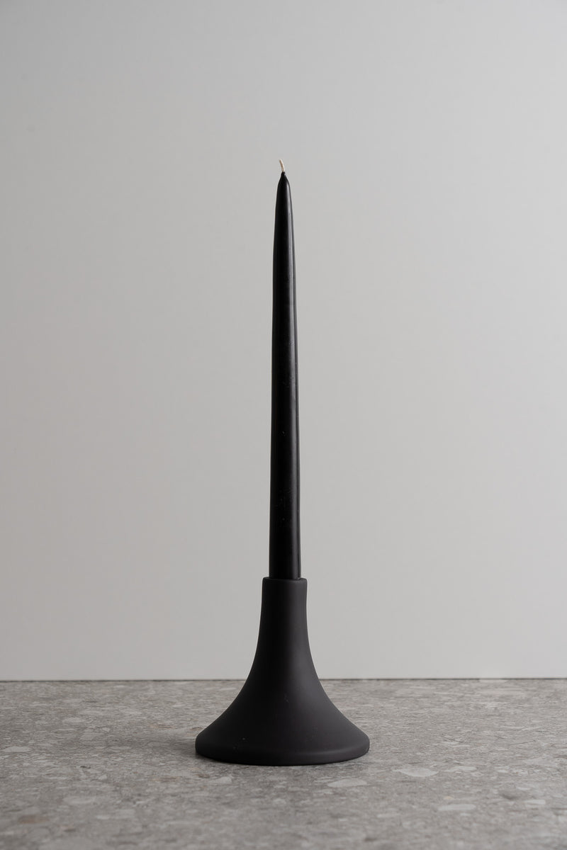 Grand Taper Candle Holder - Short - Smoke