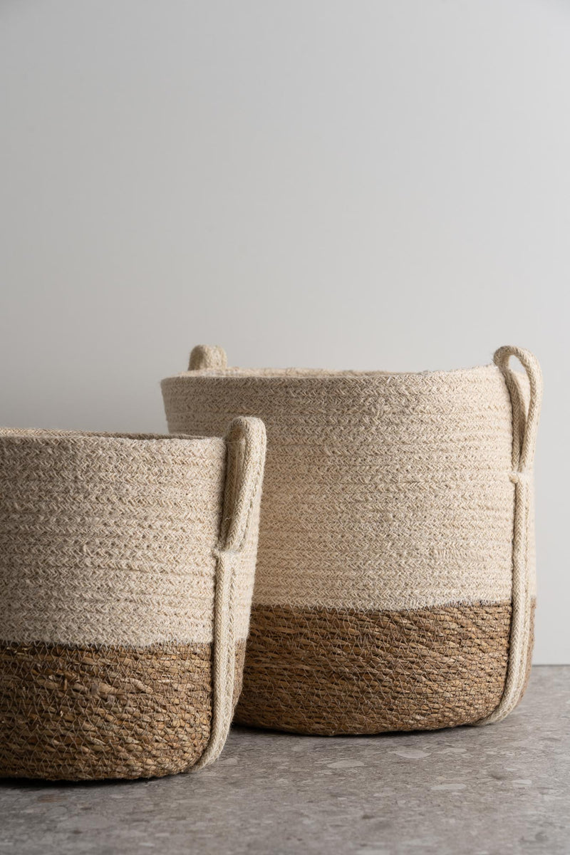 Savar Baskets with Side Handle - Set of 2