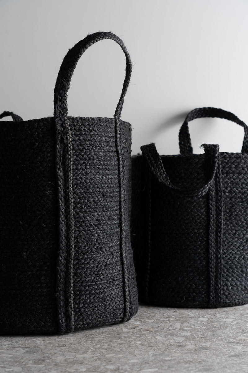Kata Baskets with Handle - Black Set of 2