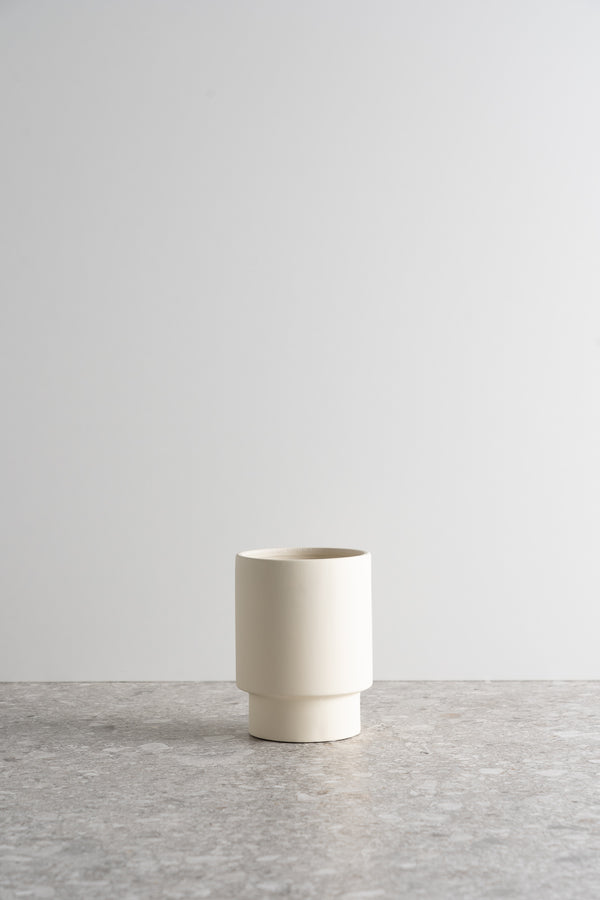 Modern Pedestal Ceramic Container - A