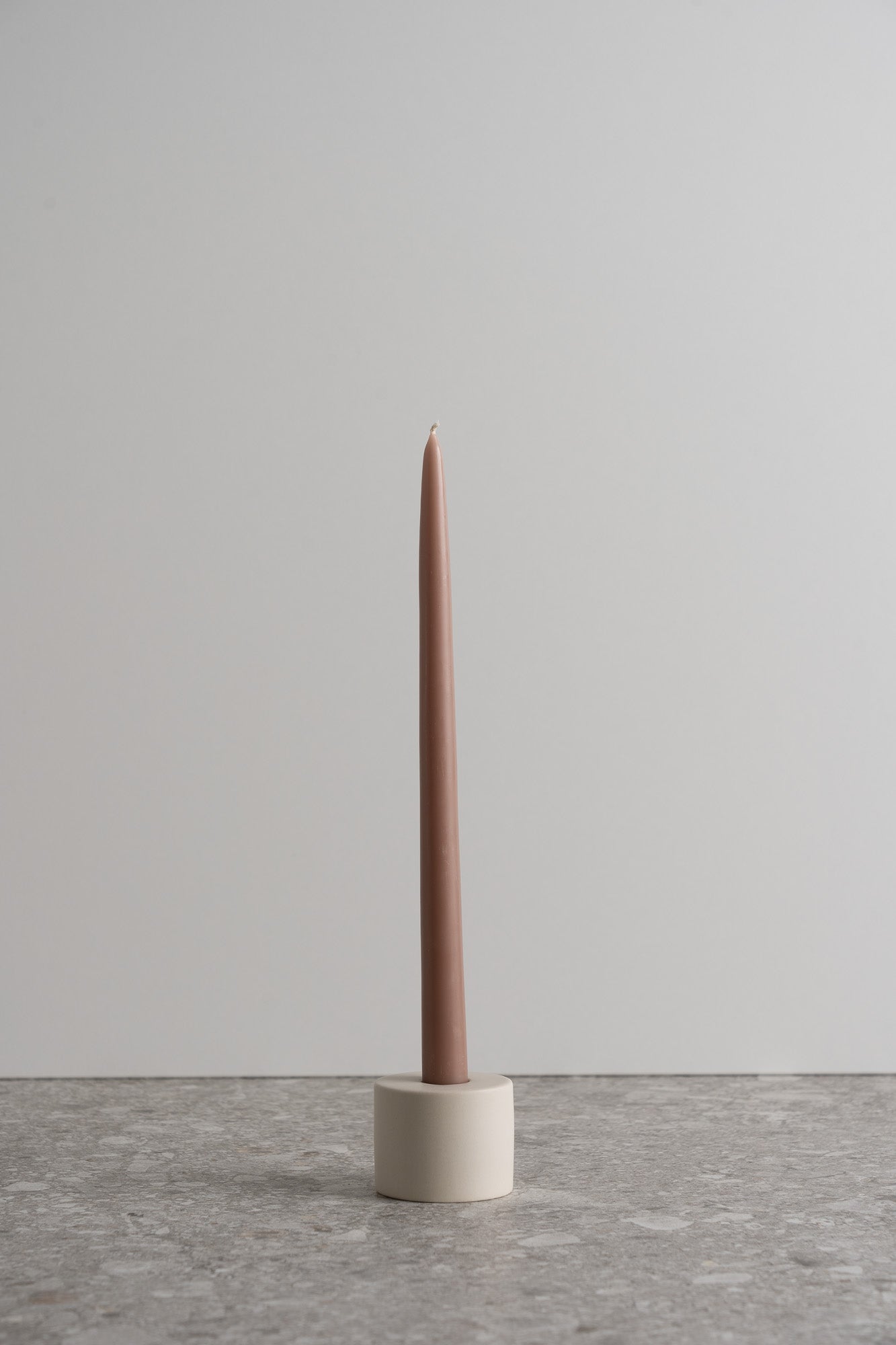 Petite Taper Candle Holder Cylinder Matte White Shoppe Refined