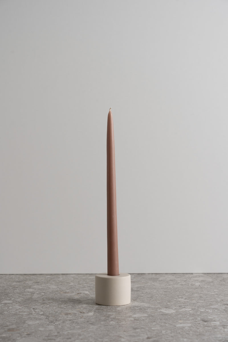 Petite Taper Candle Holder - Cylinder - Matte White