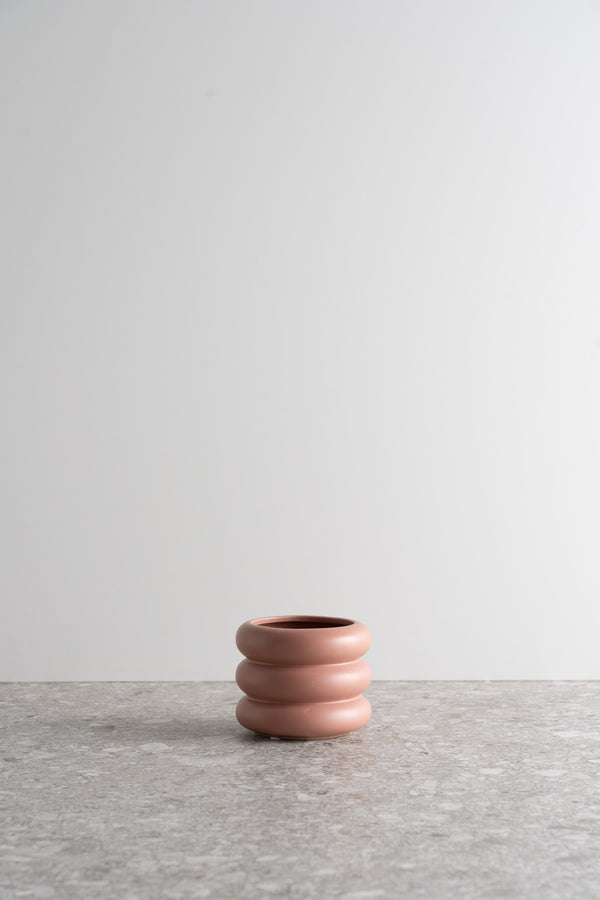 Circular Ceramic Pot - Light Pink - S