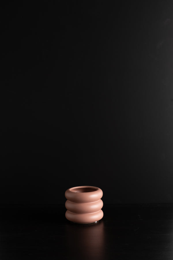 Circular Ceramic Pot - Light Pink - S