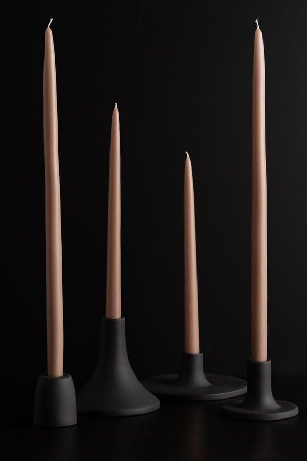 Dipped Taper Candles 18" Greige