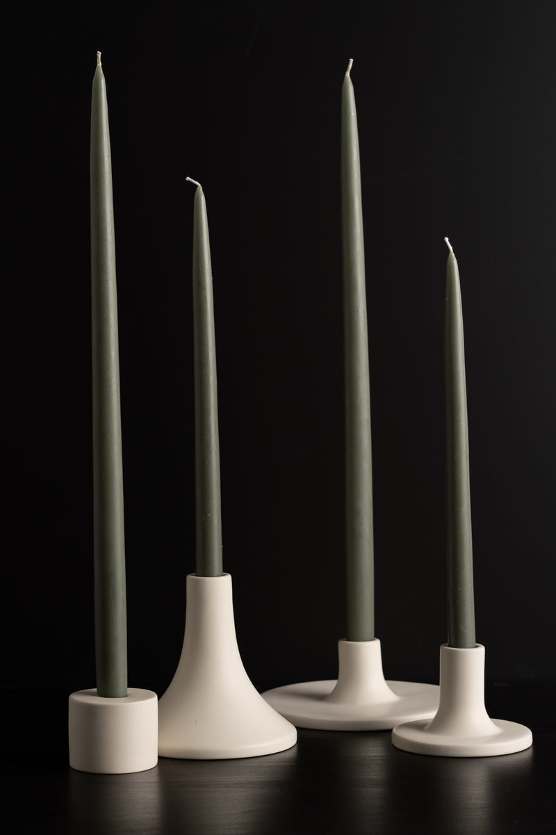 Petite Taper Candle Holder - Cylinder - Matte White
