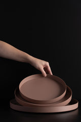 Reo Steel Tray - Bark - L