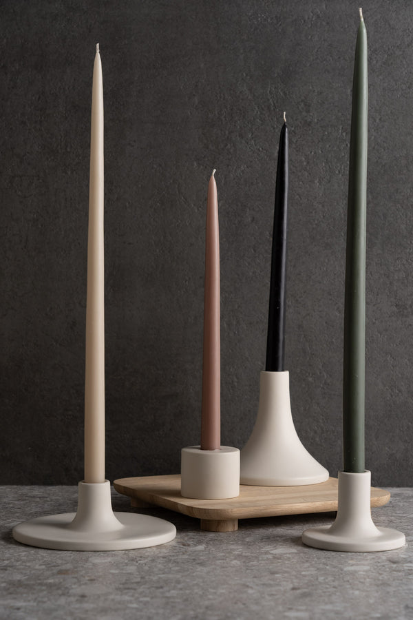 Grand Taper Candle Holder - Short - Matte White