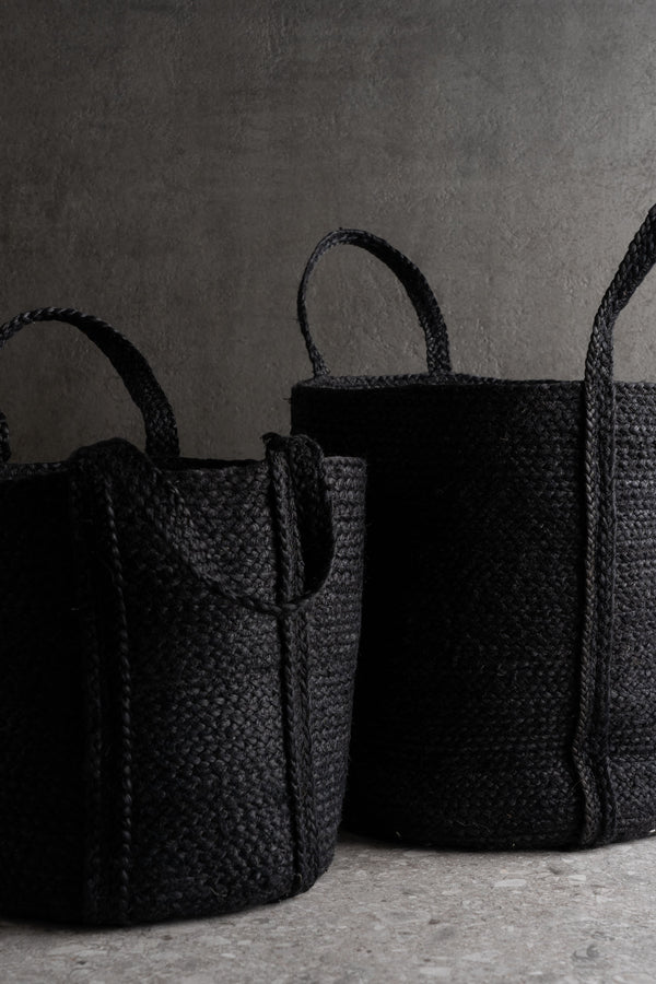 Kata Baskets with Handle - Black Set of 2
