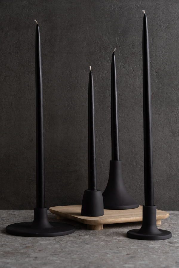 Petite Taper Candle Holder - Cone - Smoke