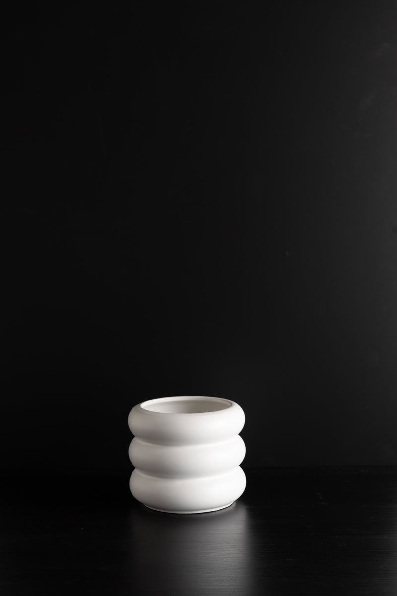 Circular Ceramic Pot - Polar White - M