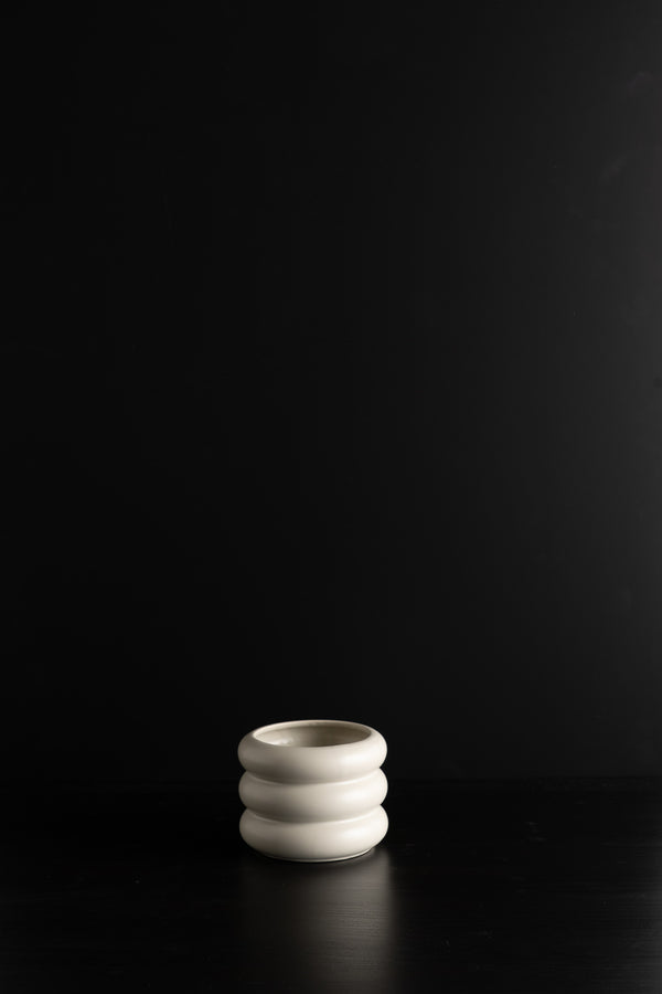 Circular Ceramic Pot - Nougat - S