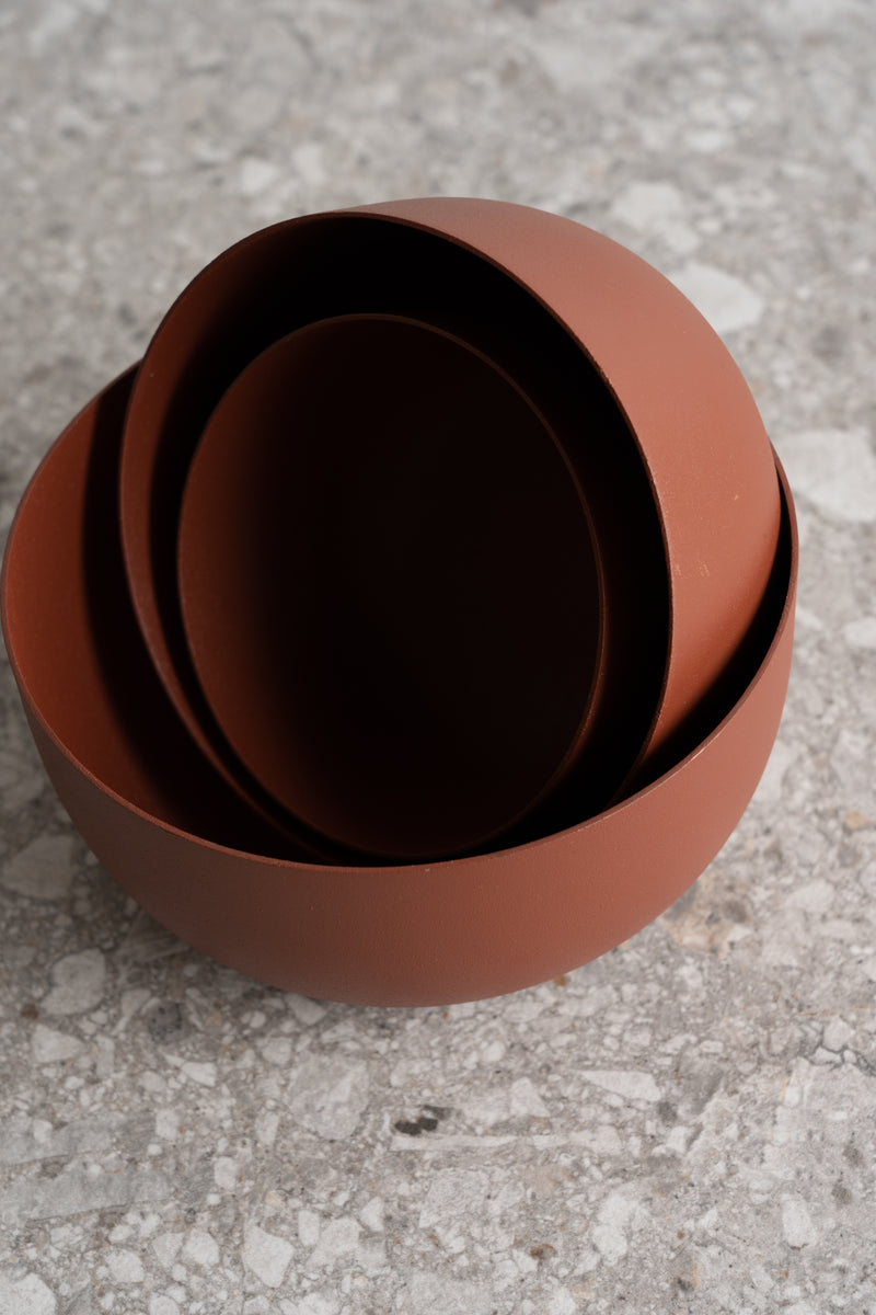 Reo Steel Bowl - Rustic Brown - M