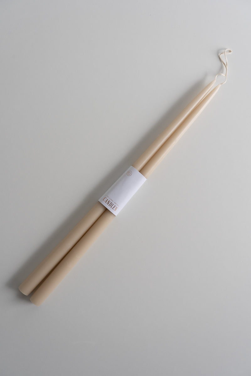 Dipped Taper Candles 18" Parchment
