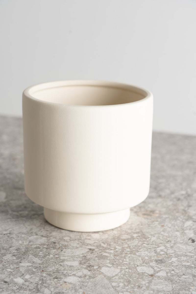 Modern Pedestal Ceramic Container - B