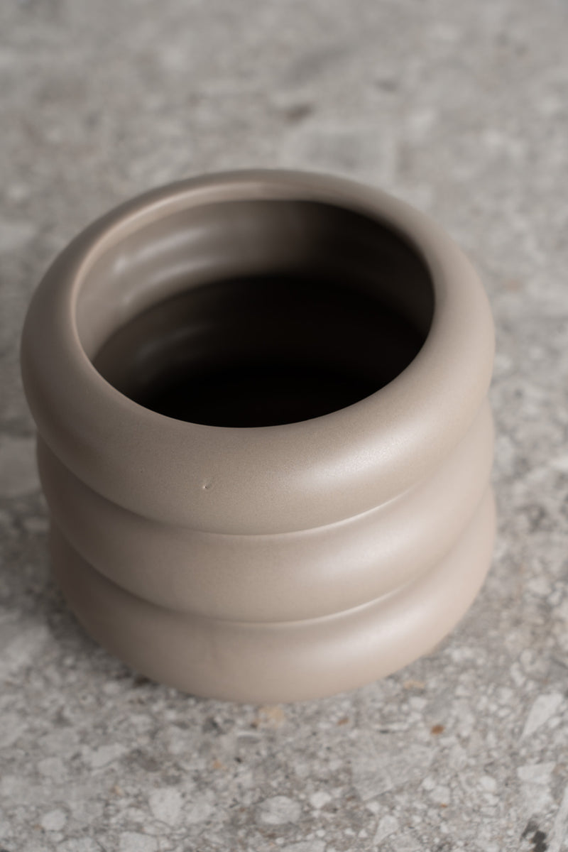 Circular Ceramic Pot - Mocha - S