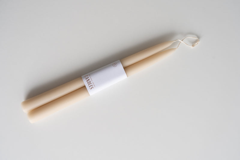 Dipped Taper Candles 12" Parchment