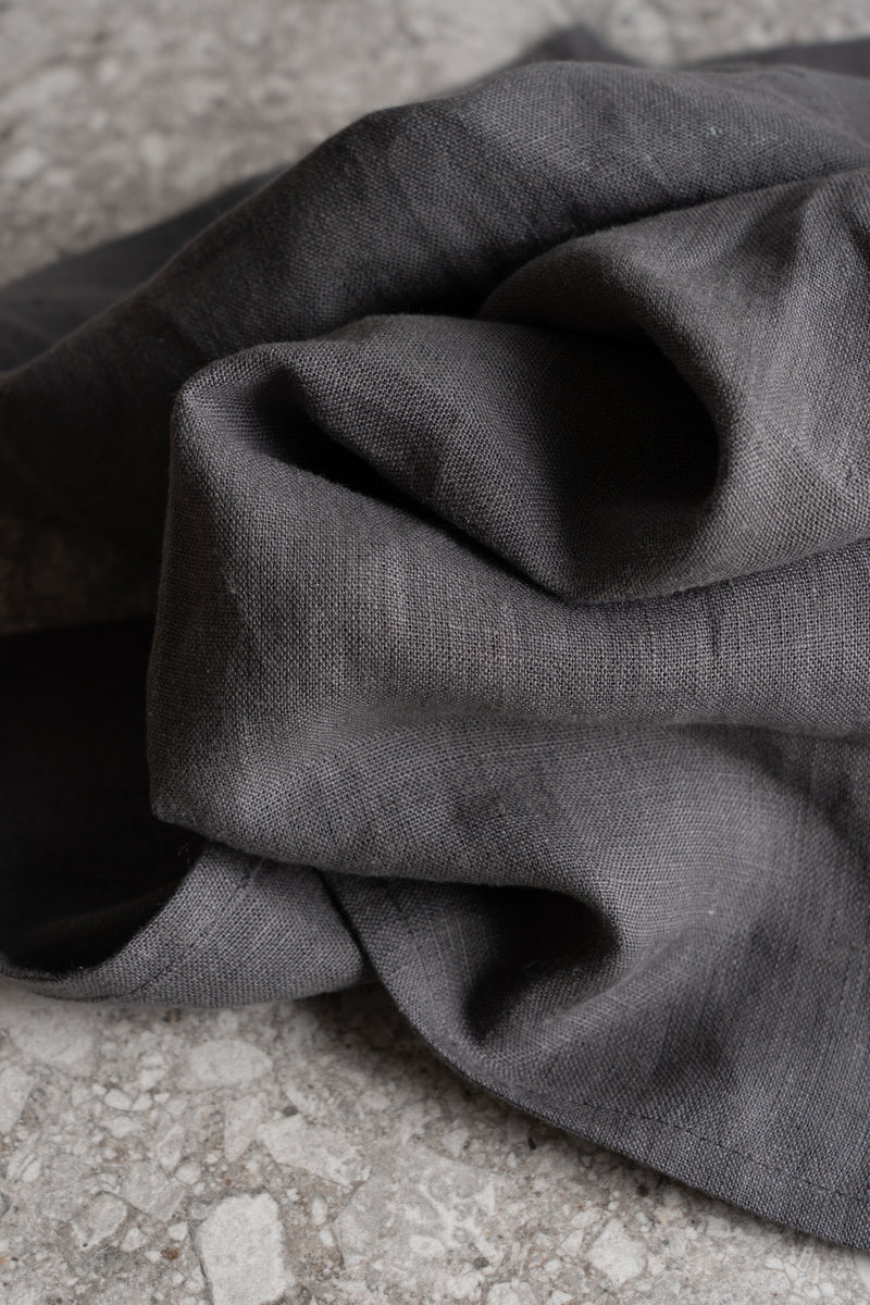 Linen Tea Towel - Dark Grey