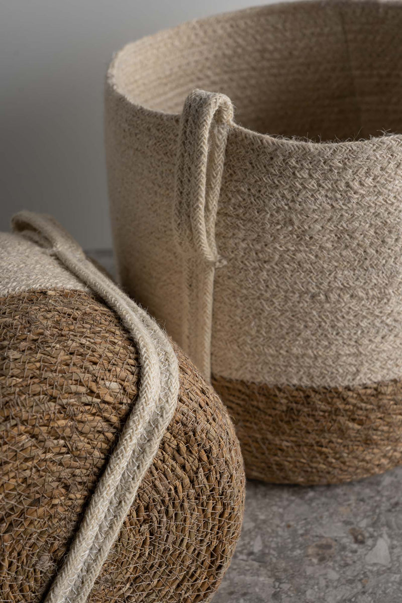Savar Baskets with Side Handle - Set of 2