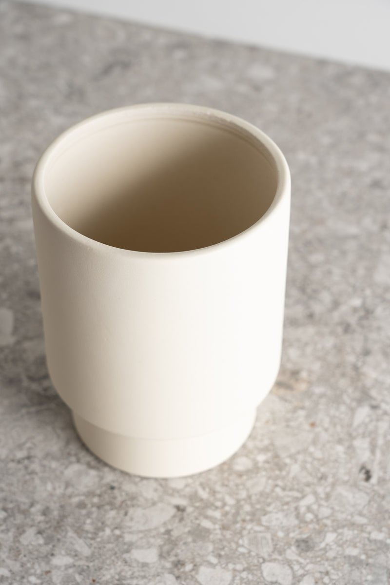 Modern Pedestal Ceramic Container - A