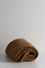 Linen Blend Waffle Throw - Cinnamon