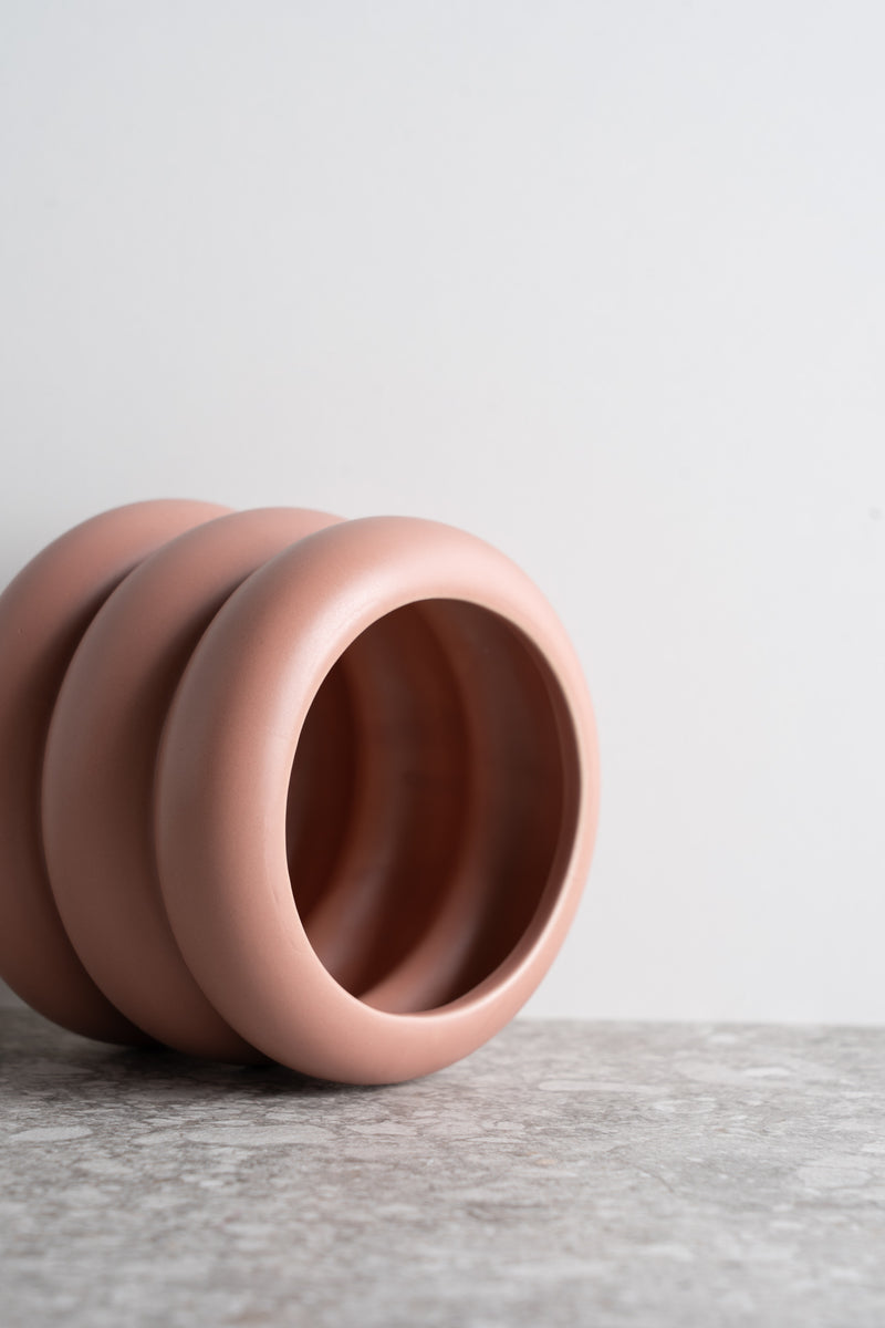Circular Ceramic Pot - Light Pink - S