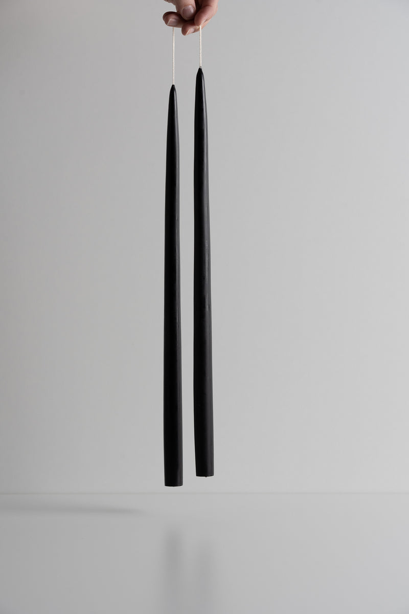 Dipped Taper Candles 18" Smoke