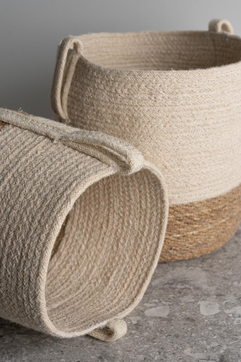 Savar Baskets with Side Handle - Set of 2
