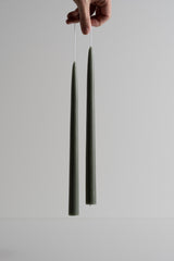 Dipped Taper Candles 12" Moss