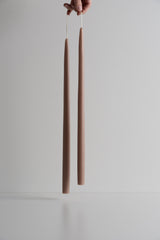 Dipped Taper Candles 18" Greige