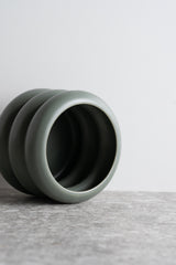 Circular Ceramic Pot - Green Grey - S