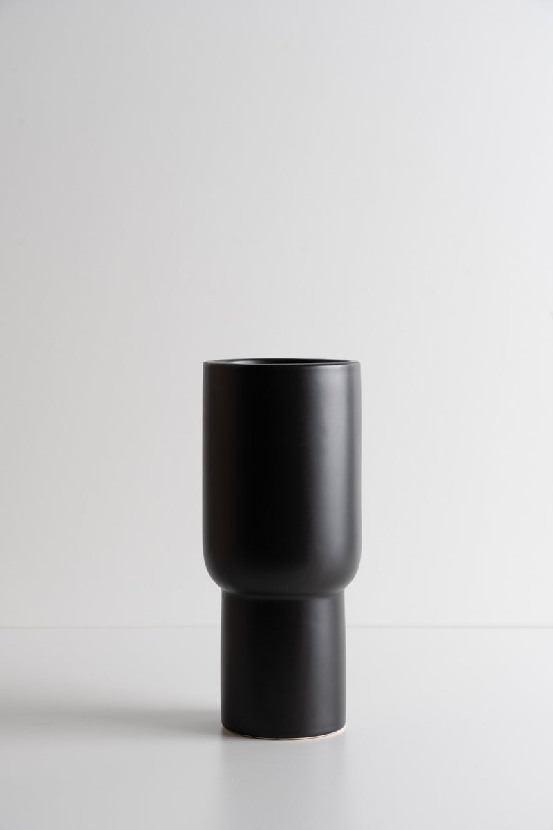 Matte Ceramic Tall Vase - Black